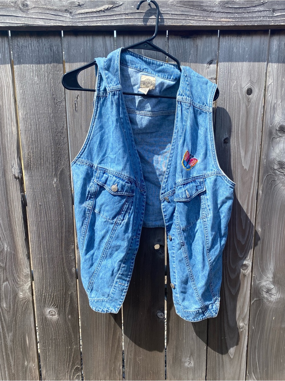Denim Butterfly Vest W24 Light Blue Jeans